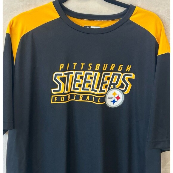 NFL T-Shirt Men's Size XXL Black Gold Pittsburgh Steelers Lightweight Tee - Picture 3 of 10